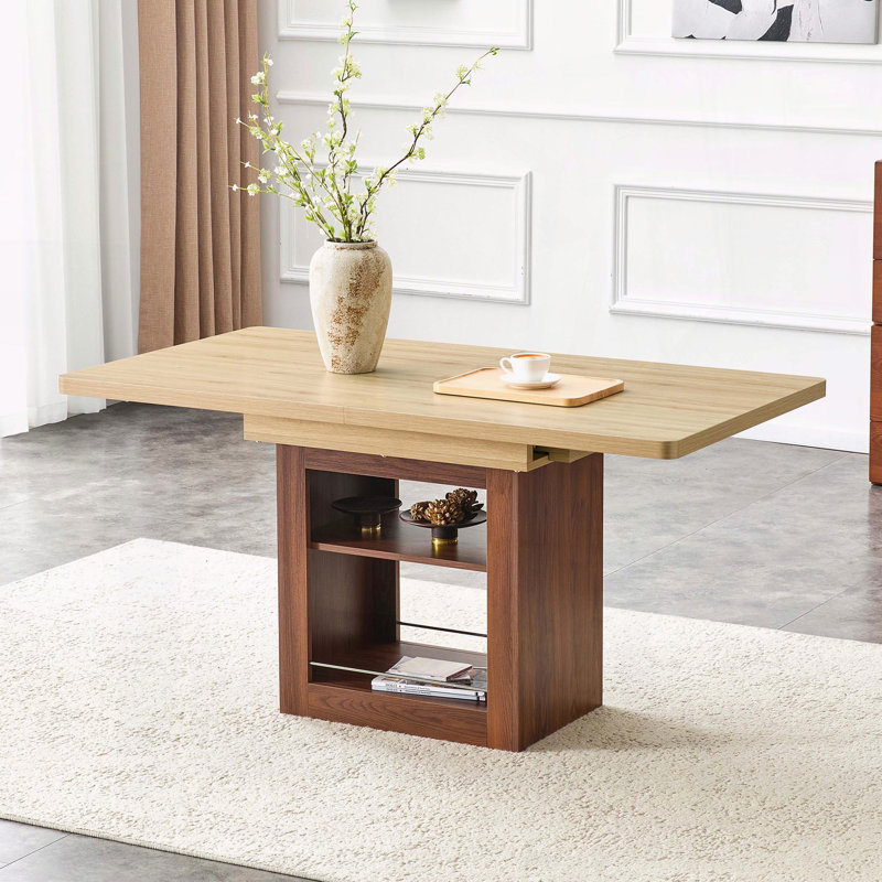 Table de salle à manger extensible avec rangement, 59 à 71 pouces, Bois