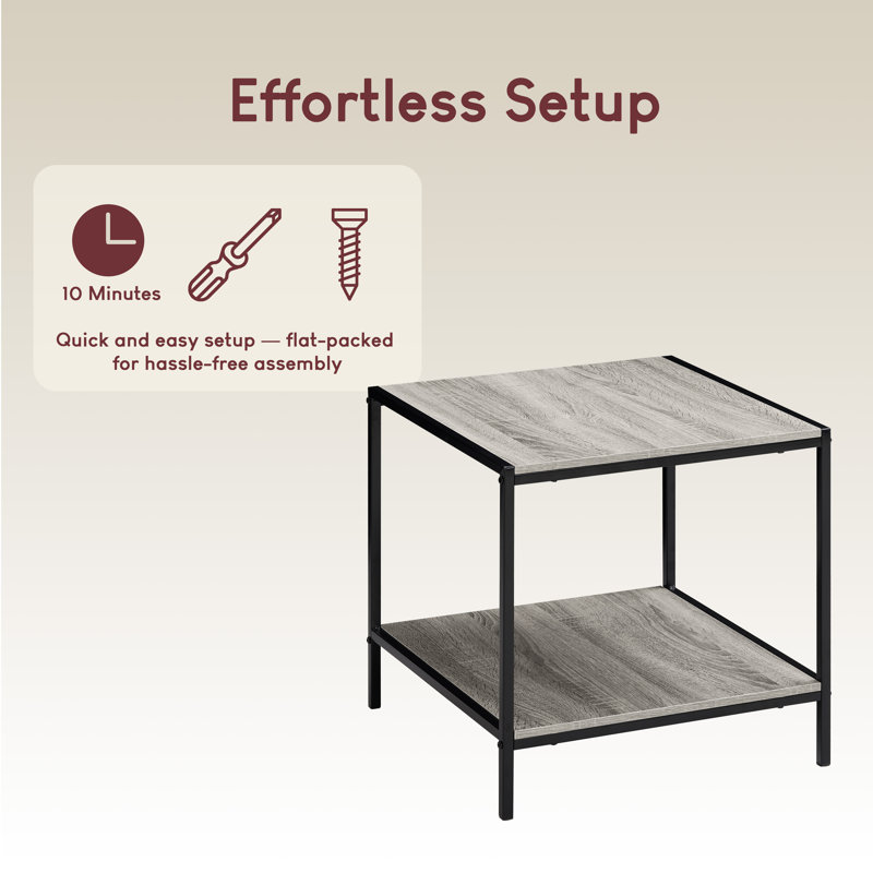 End Table, Stylish Versatile Living Room Home Furniture, Grey