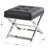 Villatoro Leather Stool With Stainless Steel Supports-115501588