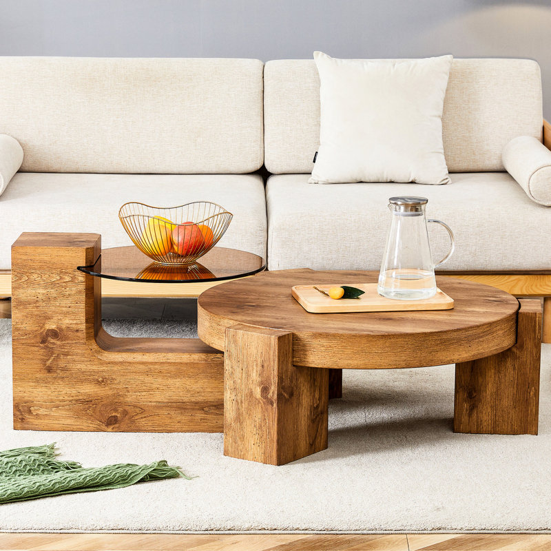 Double table basse amovible, matériau élégant, ne tache pas, collision, interprétation facile, design tendance, assemblage réfléchi