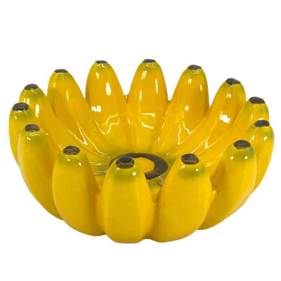Bol de table en céramique jaune en forme de banane, 25 cm