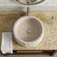Vasque de salle de bain ronde en résine de 40 cm (15,7 po) avec motif effet marbre et extérieur texturé pierre-135872524