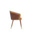 Chaise de salle à manger Modern Reeva revêtue de similicuir avec dossier en bois de hêtre et pieds en bois massif noyer et camal-310391508
