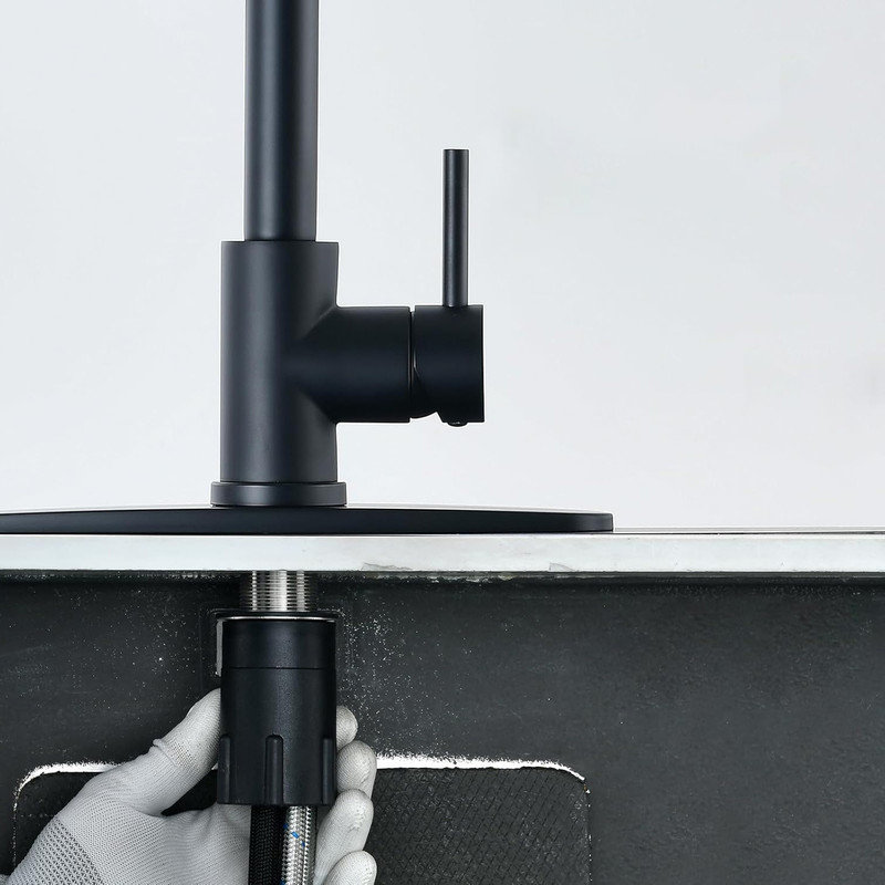 Matte Black Stainless Steel Pull Down Kitchen Faucet with Single Handle