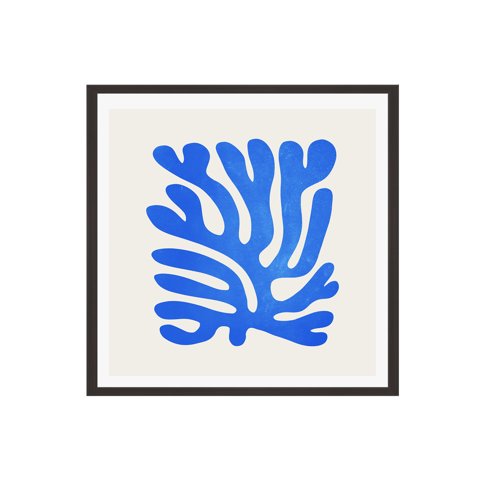 Marseille Blue Matisse Color by Ayeyokp, Yes, Espresso Single Picture Framed, 20" H x 20" W x 0.75" D