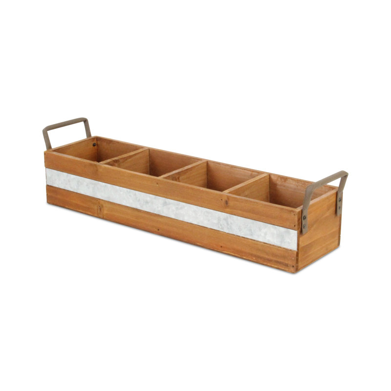 Caisse en bois 4 fentes, Brun