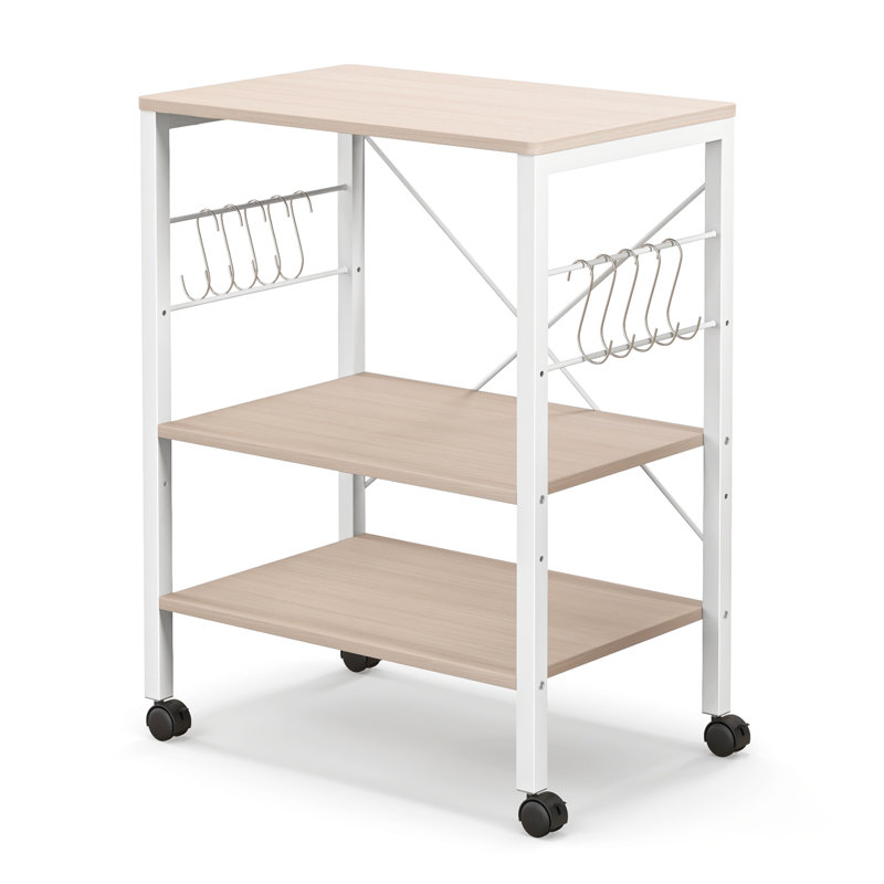 Étagère de boulanger standard 23,5 po compatible avec les micro-ondes, Érable / Blanc