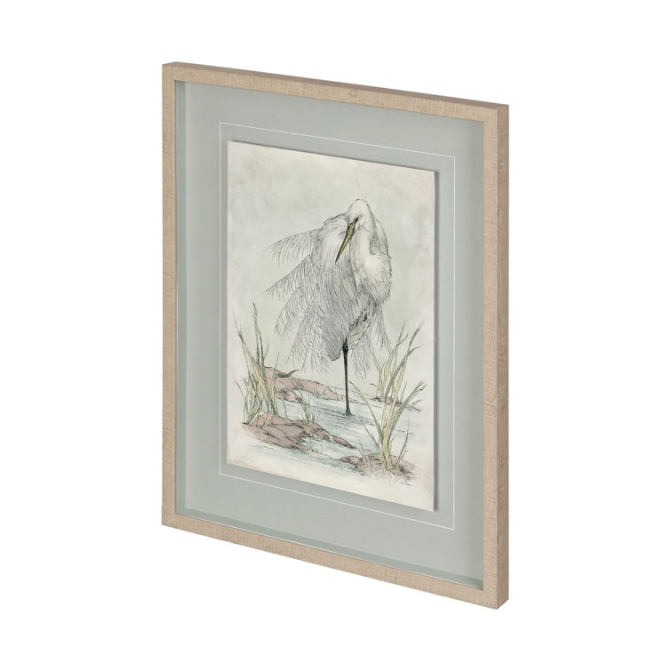 Rosecliff Heights White Egret Framed | Wayfair