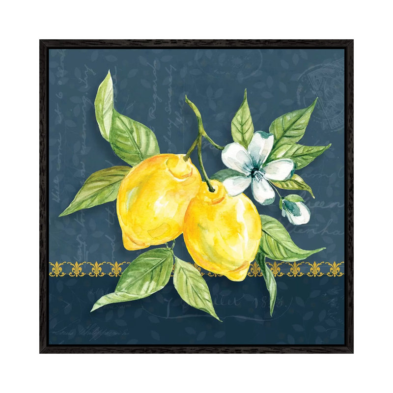 Blue Lemon Squeeze II by Carol Robinson - Print on Canvas, 66.04 cm H x 66.04 cm W, Black Framed