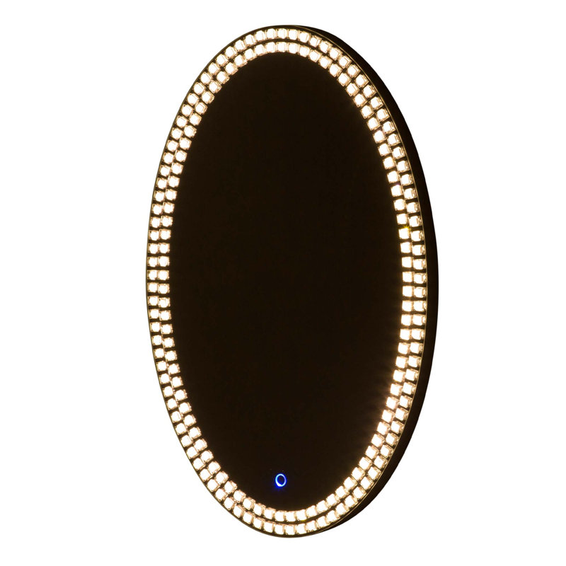 Montreal Flat Glass Beveled Lighted Wall Mirror