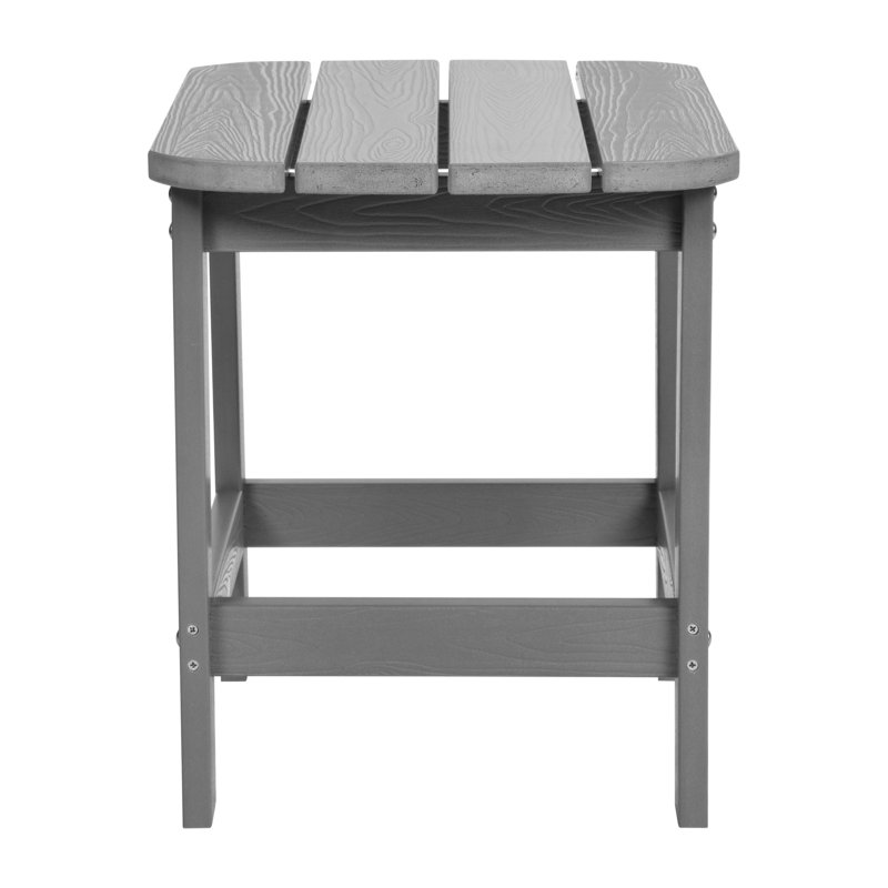 All-Weather Poly Resin Wood Adirondack Side Table, Gray