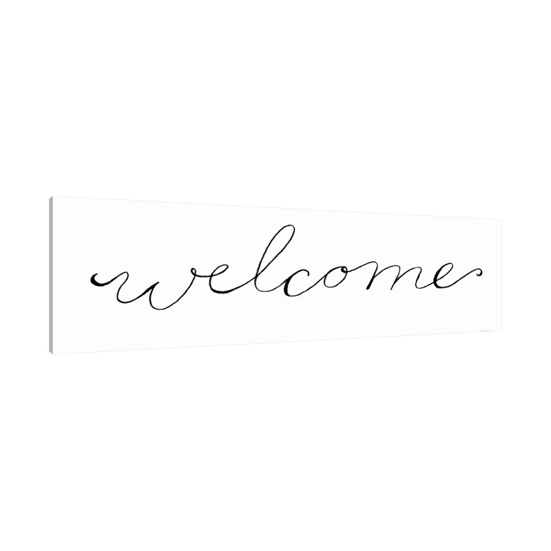 «Welcome on White» par Sue Schlabach, reproduction sur toile tendue, H 16 po x l 48 po x P 1,5 po