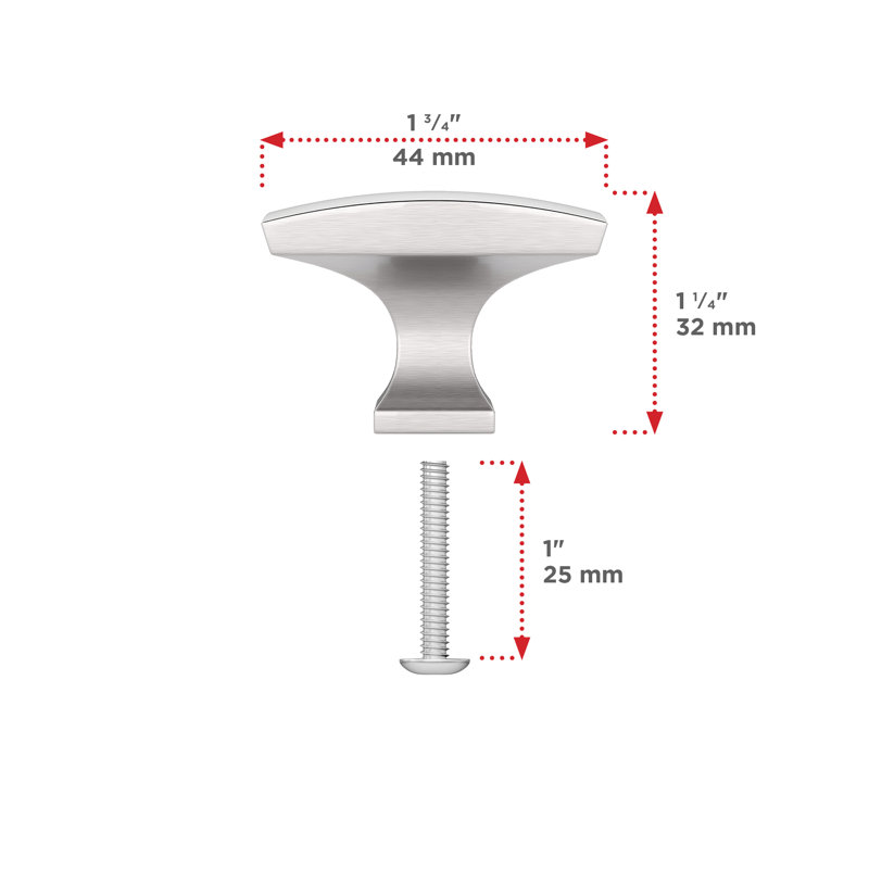 Expression Rectangle Knob, Brushed Nickel