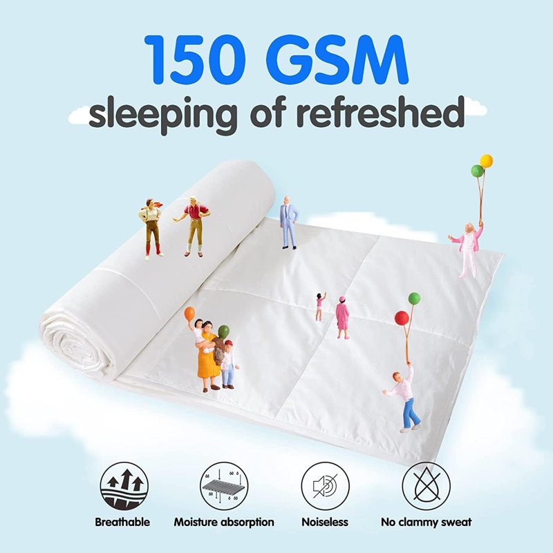 Housse et couette 100% coton, Housse de couette pour très grand lit, Blanc