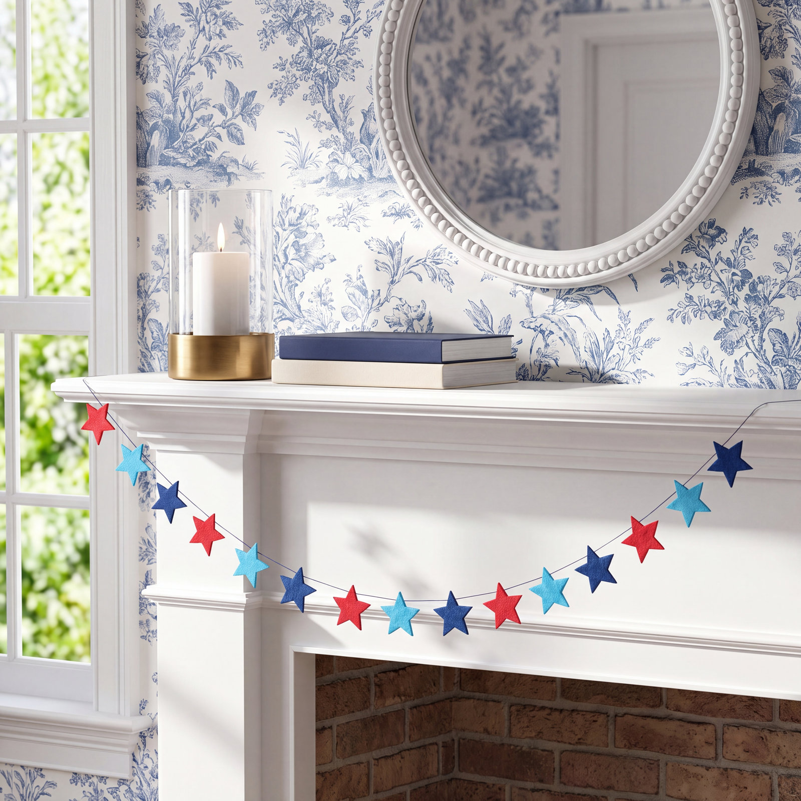 Blue and Red Novelty Garland