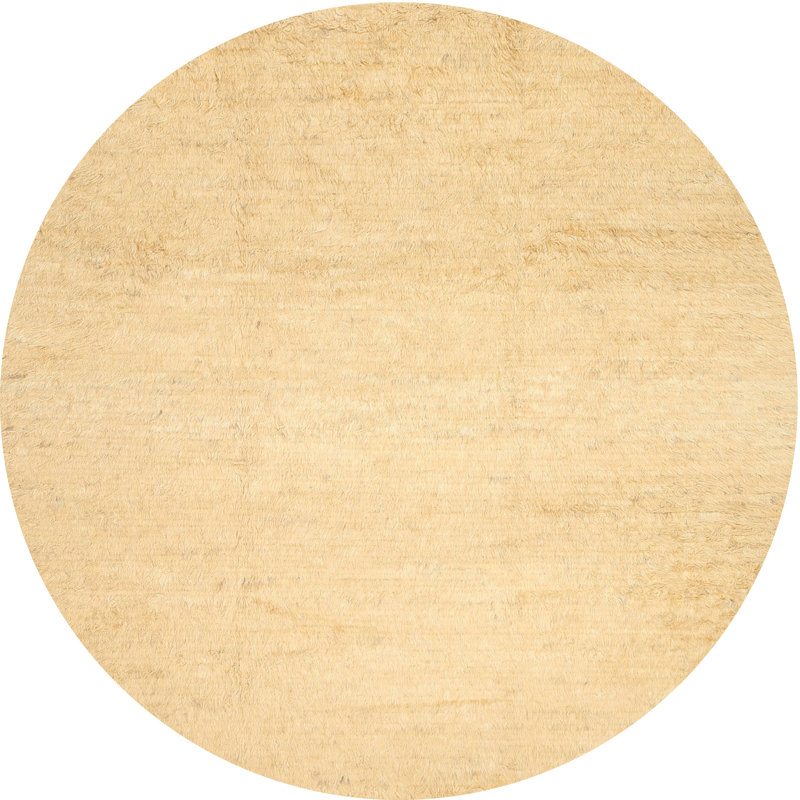 Tapis beige contemporain, Rond 4 pi