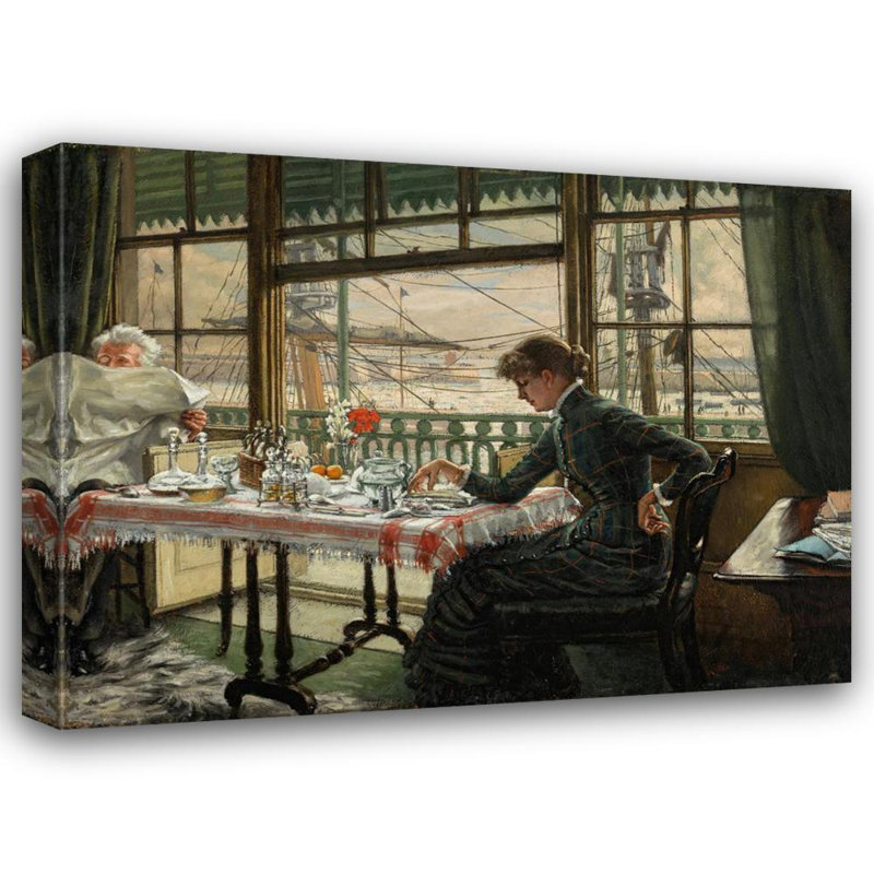 «Room Over donnant the Harbor» par James Tissot - Art mural sur toile tendue avec châssis, H 24 po x l 17 po