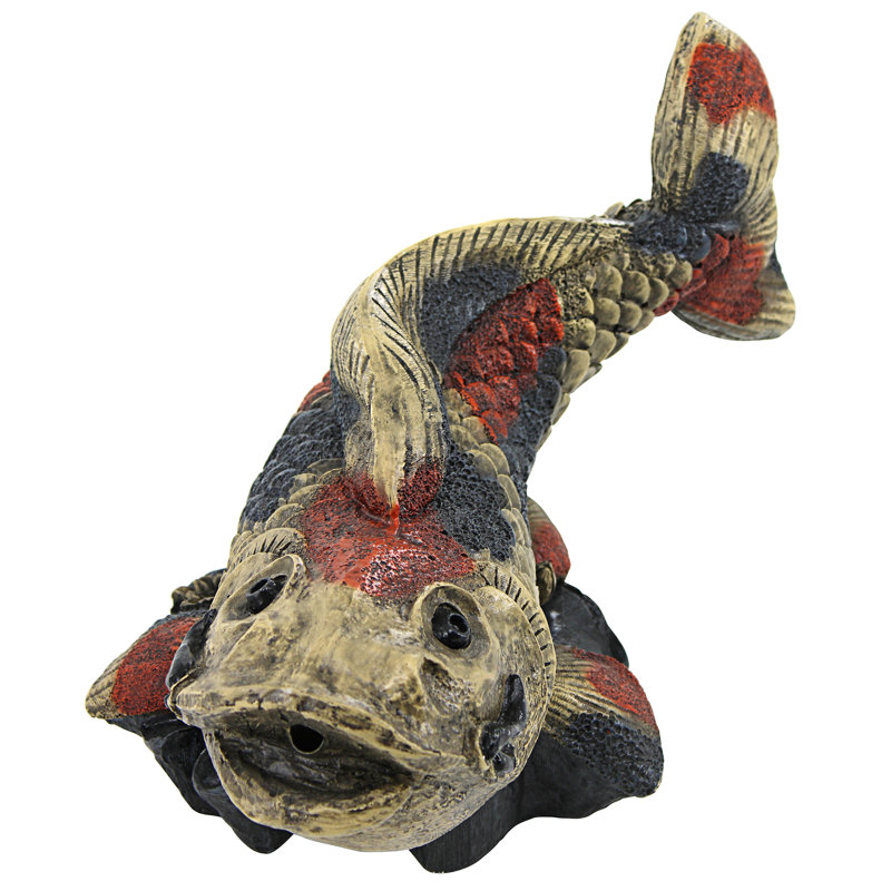 Showa Asian Koi Spitter Piped Statue
