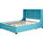 Blue Velvet Upholstered Queen Size Platform Bed With Relaxing Wingback Headboard - Solid And Construction