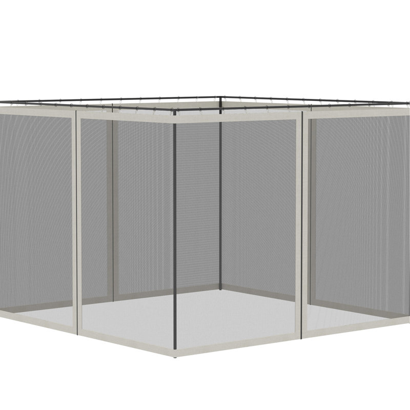Filet de pavillon pour pavillon de jardin 10 pi x 10 po X, blanc avec fermetures à glissière