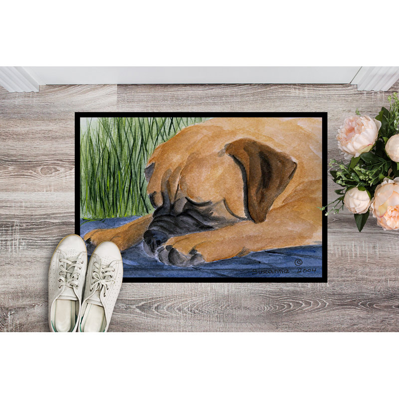 Paillasson d’intérieur antidérapant Bullmastiff de Swannanoa, Rectangle 2 pi x 3 pi