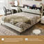 Upholstered Bed Frame with Charging Station & Headboard Storage, Hydraulic Lift-Up Base-1889589583