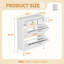 Armoire à chaussures mince en métal avec 2 tiroirs rabattables et 2 tiroirs de rangement, organisateur de vestibule autoportant, blanc l 31,5 po x H 40,75 po | Idée de cadeau