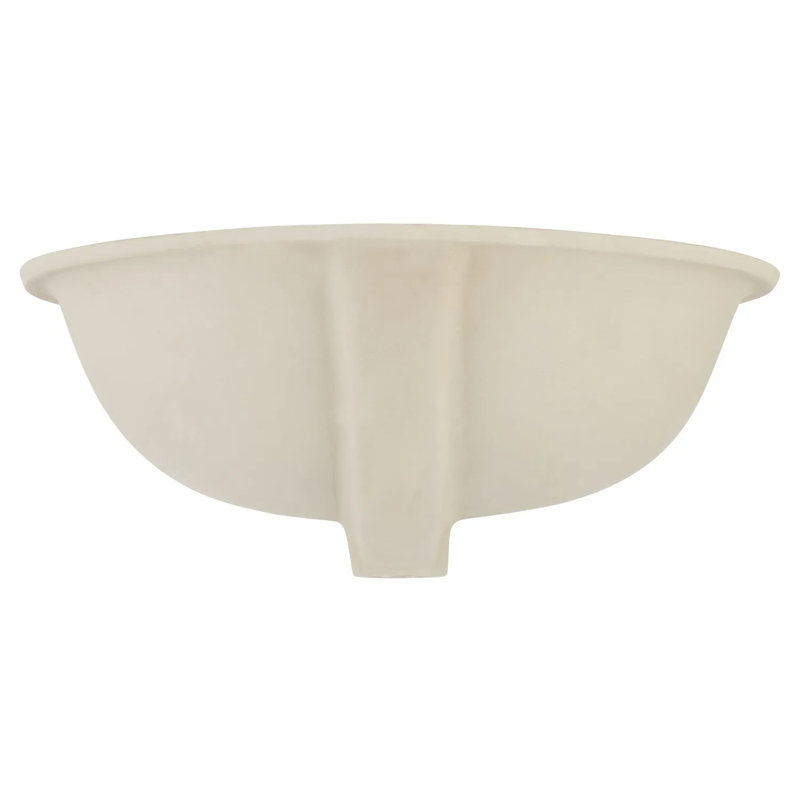 Mangrove 17" Oval Porcelain Undermount Bathroom Sink Glazed Underside, White