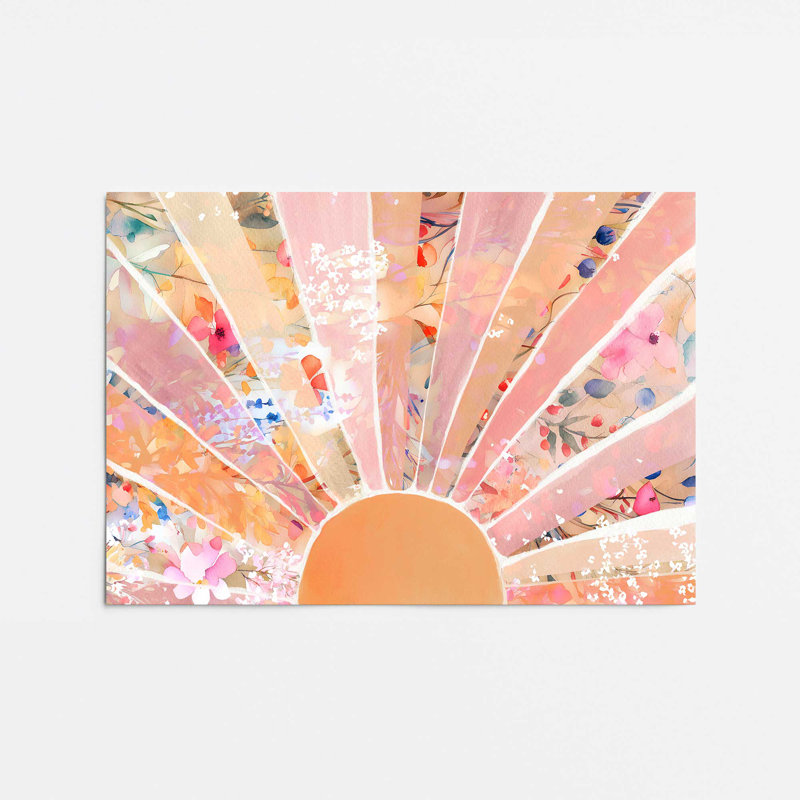 Doux imprimé floral soleil levant, Sans cadre, papier, H 11 po x l 14 po
