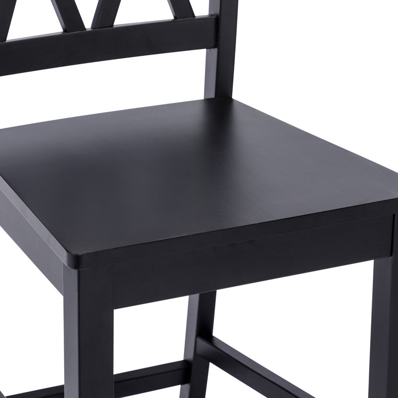 Christin Solid Wood 24" Counter Stool, Black