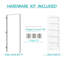 Ensemble de porte de garde-manger blanc à 5 panneaux avec cadre et charnières argentées Prehung Compatible-131505606-131505607