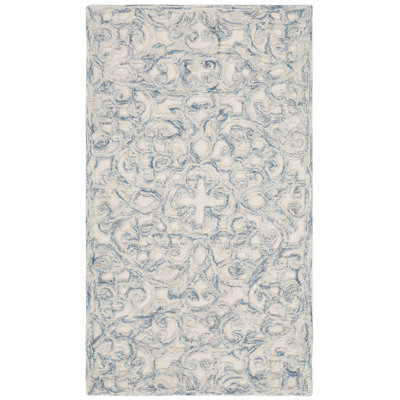 Marys Trace Hand Tufted Wool And Cotton With Latex Floral Rug