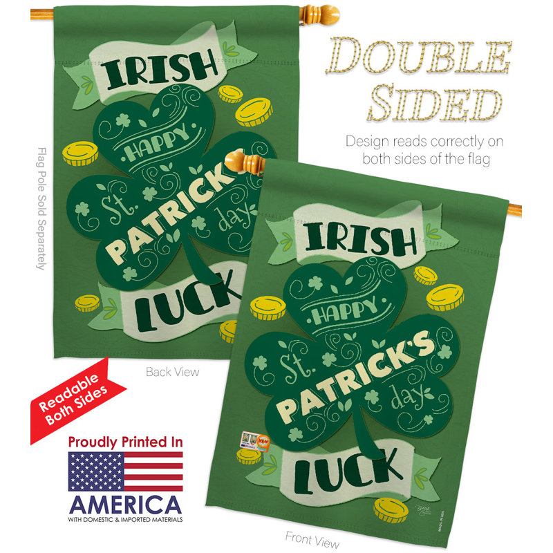 Drapeau de maison irlandais en polyester 40 x 28 po