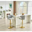 Chaise de bar rotative moderne et réglable, chaise pivotante à dossier en cuir de polyuréthane, convient au comptoir de la cuisine et à la salle à manger, hauteur réglable, capacité de poids de 300 livres (gris - 2 pièces)