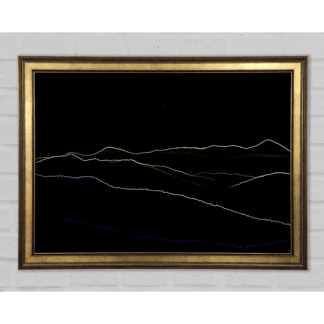 Abstrakte Neon-Landschaft 11 Gerahmter Druck