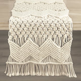  BOHO MACRAME HANDCRAFTED INDOOR/OUTDOOR WASHABLE WATER REPELLENT-TR-NEUTRAL-SINGLE-13X72