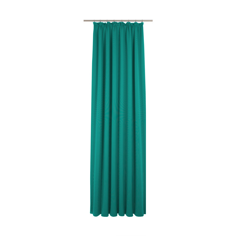 Uni Collection 100% Cotton Room Darkening Curtain Single Panel, 142cm wide x 295cm high, Petrol
