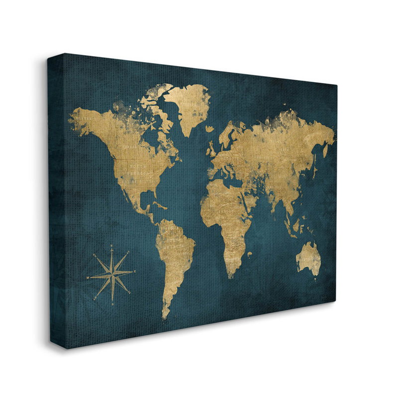 "Blue Compass", reproduction d'art sur toile par Natalie Carpentieri, H 16 po x l 20 po x P 1,5 po