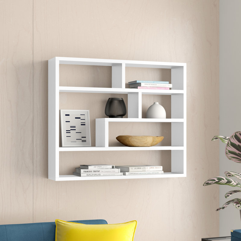 Gipe 7 Piece Cubby Shelf, White