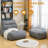 Premium Memory Foam Bean Bag Sofa with Ottoman-1104814670