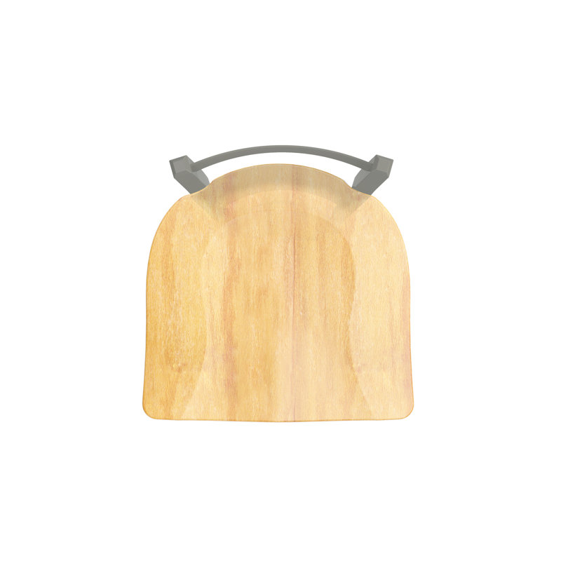 Tabouret de coiffeuse en métal Catalina, Nickel anodisé, Bois - Érable naturel
