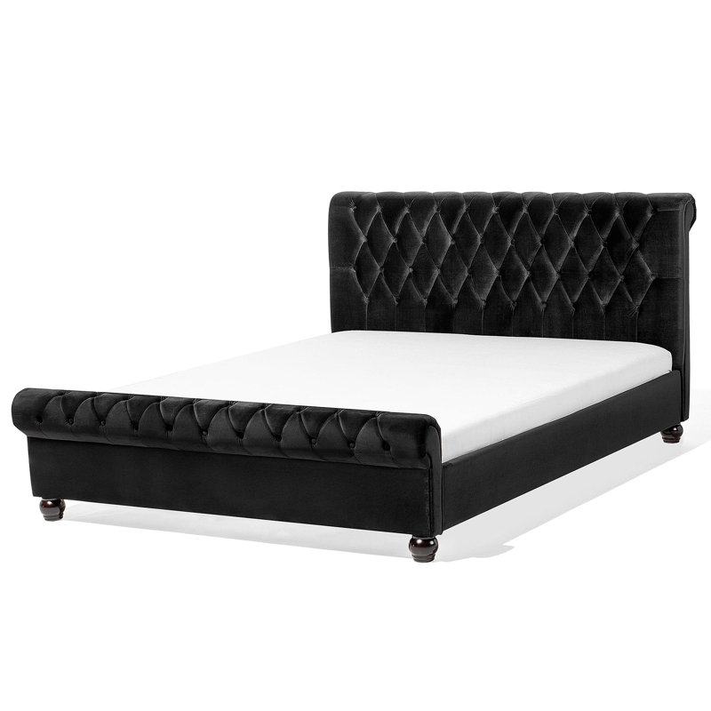 Mitzi Upholstered Bed, Black, European Double (140 x 200cm)
