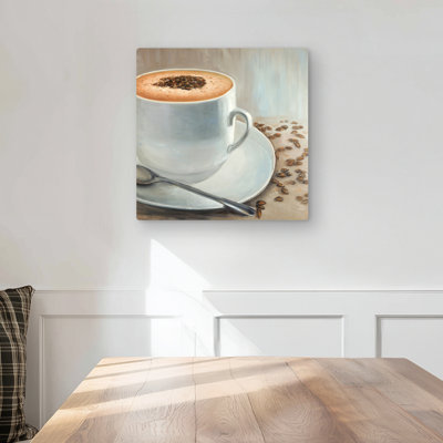 Cappuccino Time - Hygge Object Metal Print for Home Decor