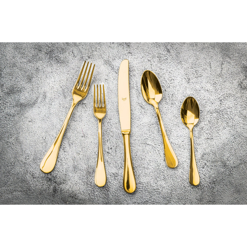 MEPRA Brescia Stainless Steel Flatware Set - Service for 4, Gold