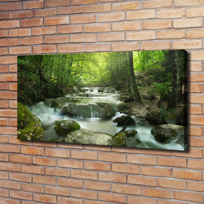 Waterfall In The Forest - Wrapped Canvas Print