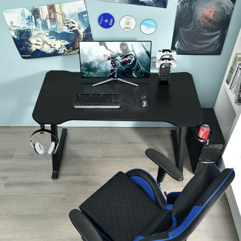 Metal Base Computer Desk, Black