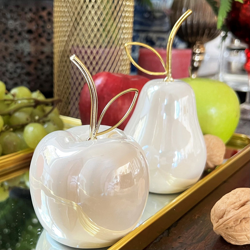 Zelene Apple and Pear Figurines
