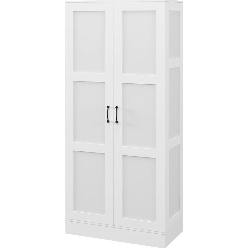 Armoire de 71 po de hauteur avec tablettes mobiles, blanc pour armoire de rangement, tablettes et intérieur
