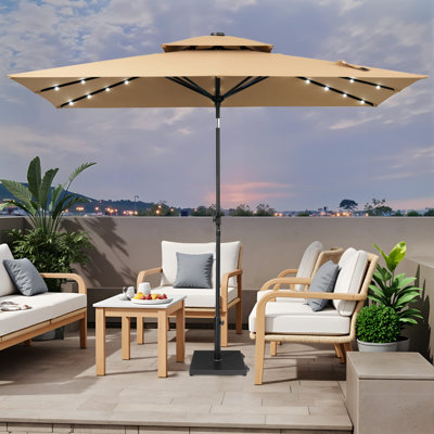 Parasol d'extérieur rectangulaire 10 x 6,5 pi DEL avec marché