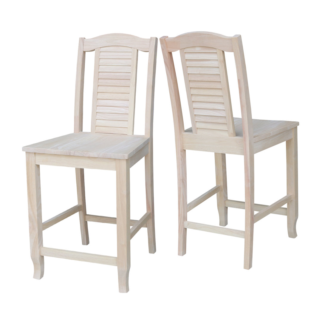 Aveanna Solid Wood 24" Counter Stool Highland Dunes 